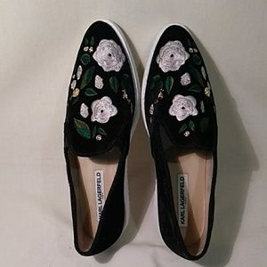 Karl Langfeld Paris Black Velvet Mule